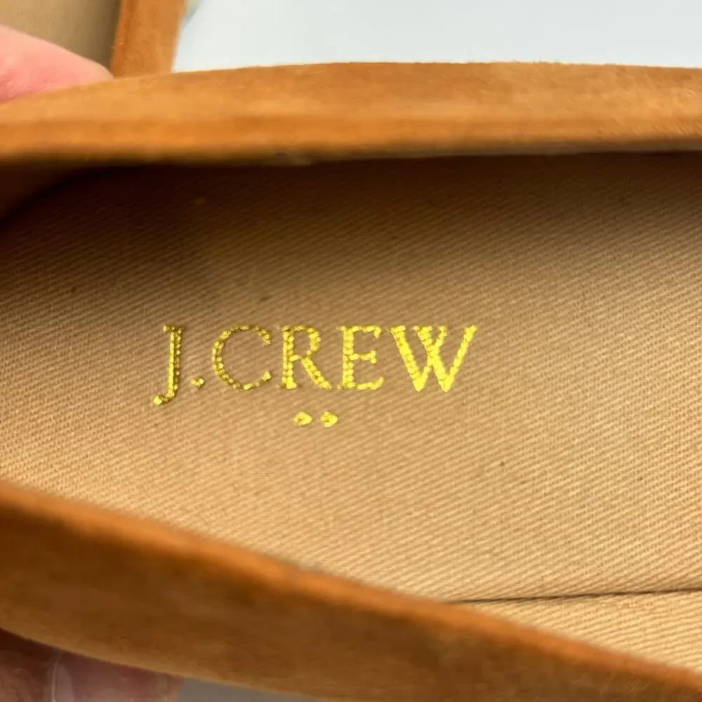 J.Crew Espadrille Wedge Heels Women’s 10.5 Camel Suede Comfort Shoes BY142